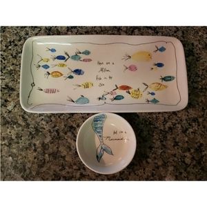 Mermaid Stoneware plate and bowl set